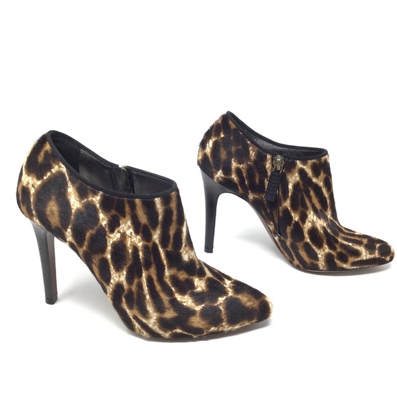 LANVIN Leopard Print Pony Hair Ankle Booties - Picture 10 of 15